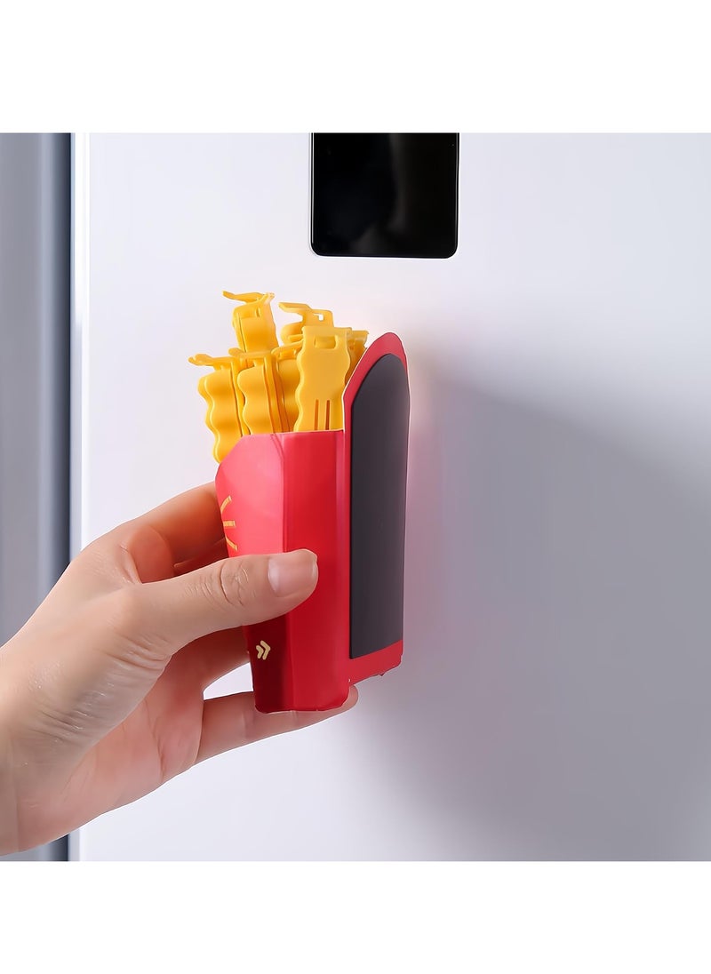 SYOSI - Fun Fries Magnetic Clips Fries Clips 24 Cute French Fries Shaped Bag Clips | Cute and Practical Kitchen Accessory  for Seal Opened Food Packages  Keep Food Fresh and Organized  Idea Gift - Image 1