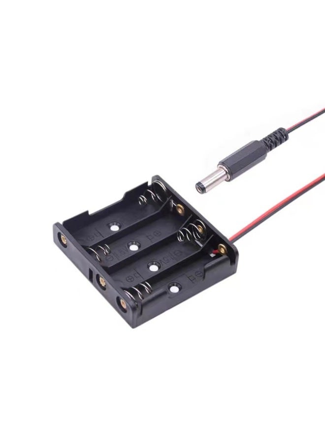 6V Battery Holder No. 7 AAA4 Section Series No. 5 AA Mobile Power Box With 5.5*2.1MMDC Power Plug Cable-Color:No. 5/AA  - Image 1