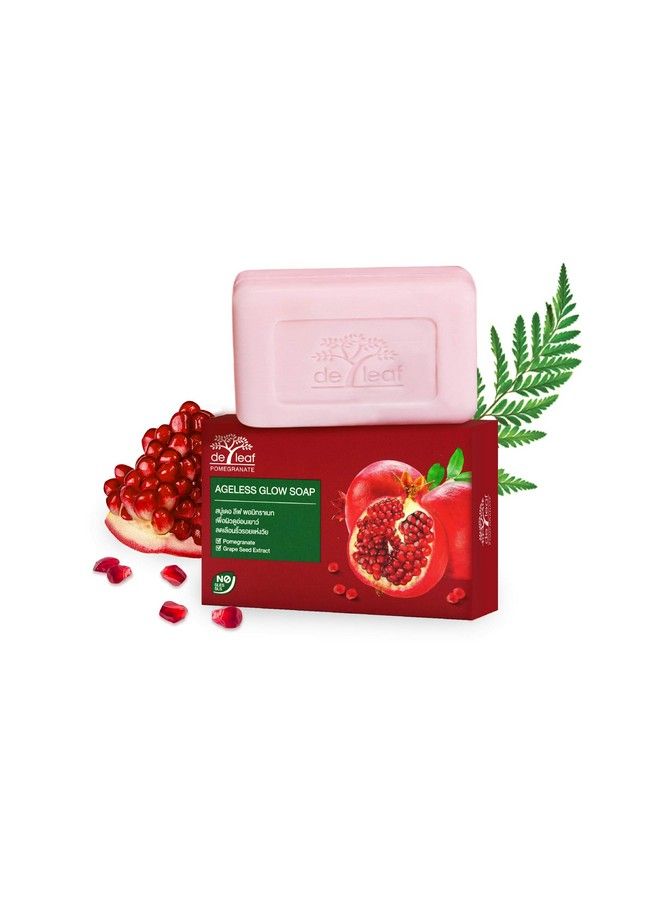 de leaf thanaka Natural Pomegranate Bar Soap Vitamin E Anti Aging Ageless Glow Youthful Beauty Deep Cleansing Hydration Moisturize Clean Face Facial Body Skin Soap 100 G 1 Pack Count Pomegranate - Image 3