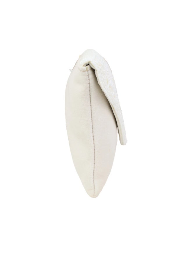 Dollar's Fashion Women’s Suede Clutch JF325 - Elegant Evening Party Handbag, Wedding Bridal Clutch Purse, Stylish Mini Shoulder Bag with Chain Strap, Ladies Formal Occasion Pouch (Cream) - Image 3