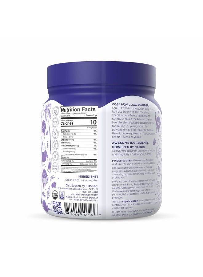 KOS Organic Acai Powder, Unsweetened Superfood - Natural Antioxidant Powder from Acai Berry, Great for Smoothies and Bowls - Polyphenol Abundant, USDA, Gluten-Free, Non-GMO - 12.7 oz, 120 Servings - Image 5