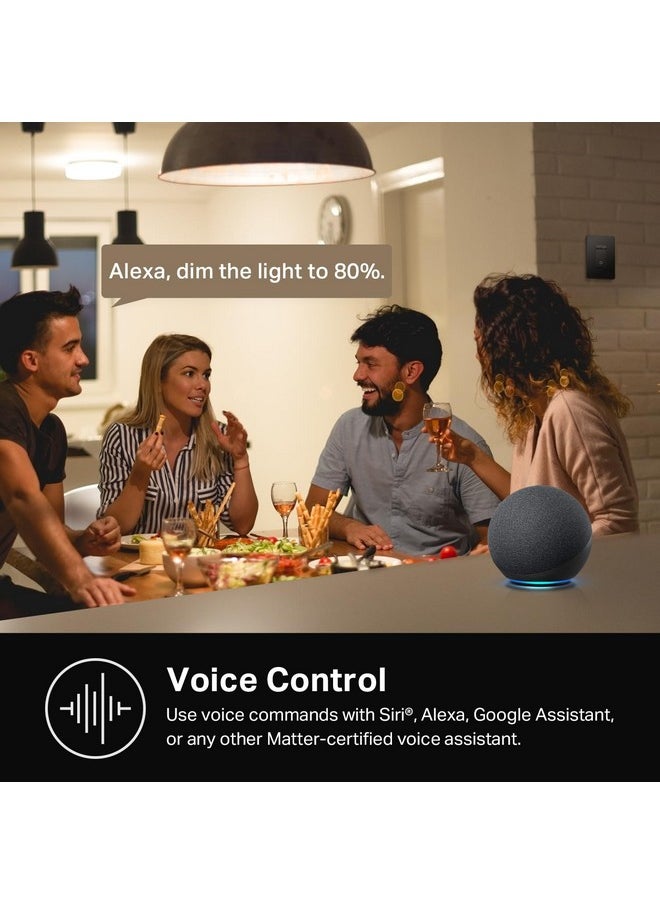 Kasa Smart Dimmer Switch HS220, Single Pole, Needs Neutral Wire, 2.4GHz Wi-Fi Light Switch Compatible with Alexa and Google Home, UL Certified, No Hub Required, Black