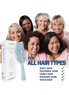 Fiora Naturals Fiora Naturals Hair Detangling Brush -100% Bio-Friendly Detangler hair brush w/Ultra-soft Bristles- Glide Through Tangles with Ease - For Curly, Fine, Women, Men, Kids, Toddlers, Wet and Dry Hair  - Image 3