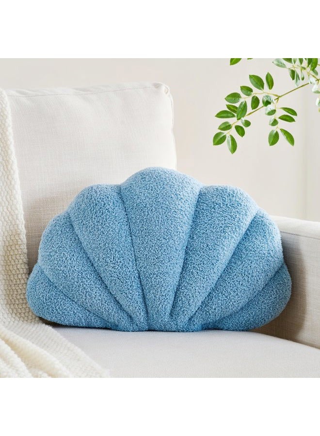 CANGHI Shell Pillow Seashell Decorative Pillow Blue Beachy Coastal Shell Shaped Throw Pillows 13x10 Inch Soft Ocean Beach Sea Shell Plush Pillows Cushion for Bed Couch Living Sofa Room Decor - Image 1