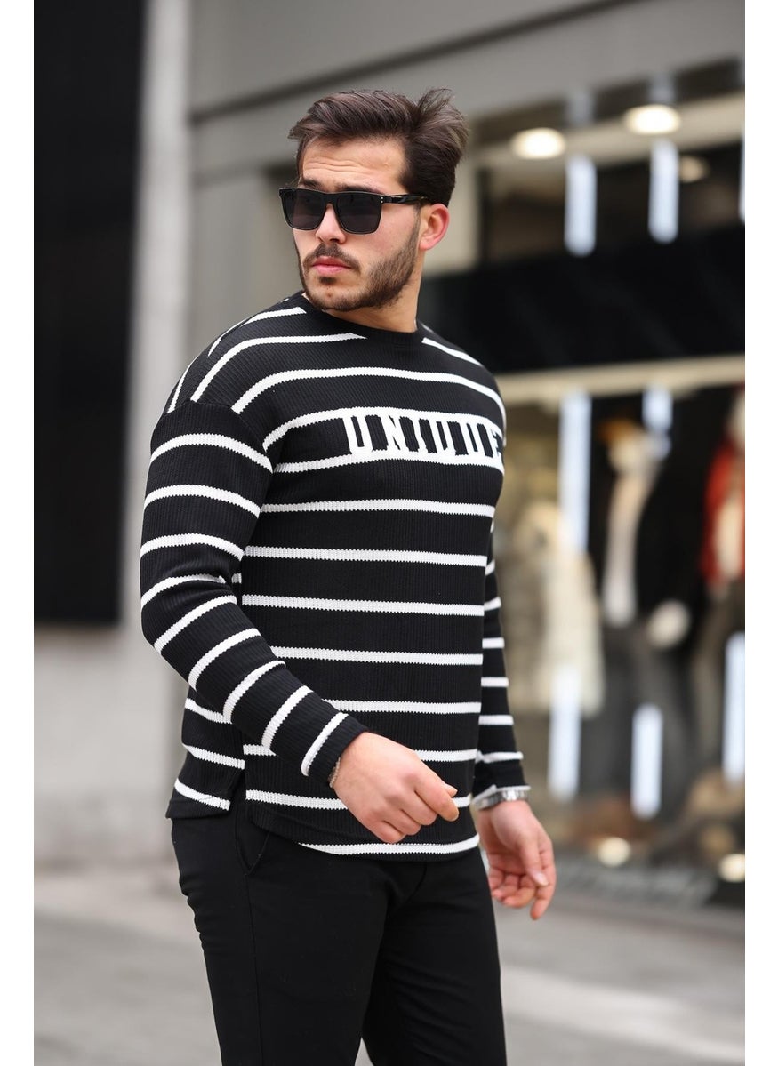 Unique Printed Striped Men's Sweatshirt - Black - pzsku/ZC74AE624C3AAA24AF37EZ/45/_/1741192253/613e51df-8397-4ba9-b25f-e6799b0d4c79