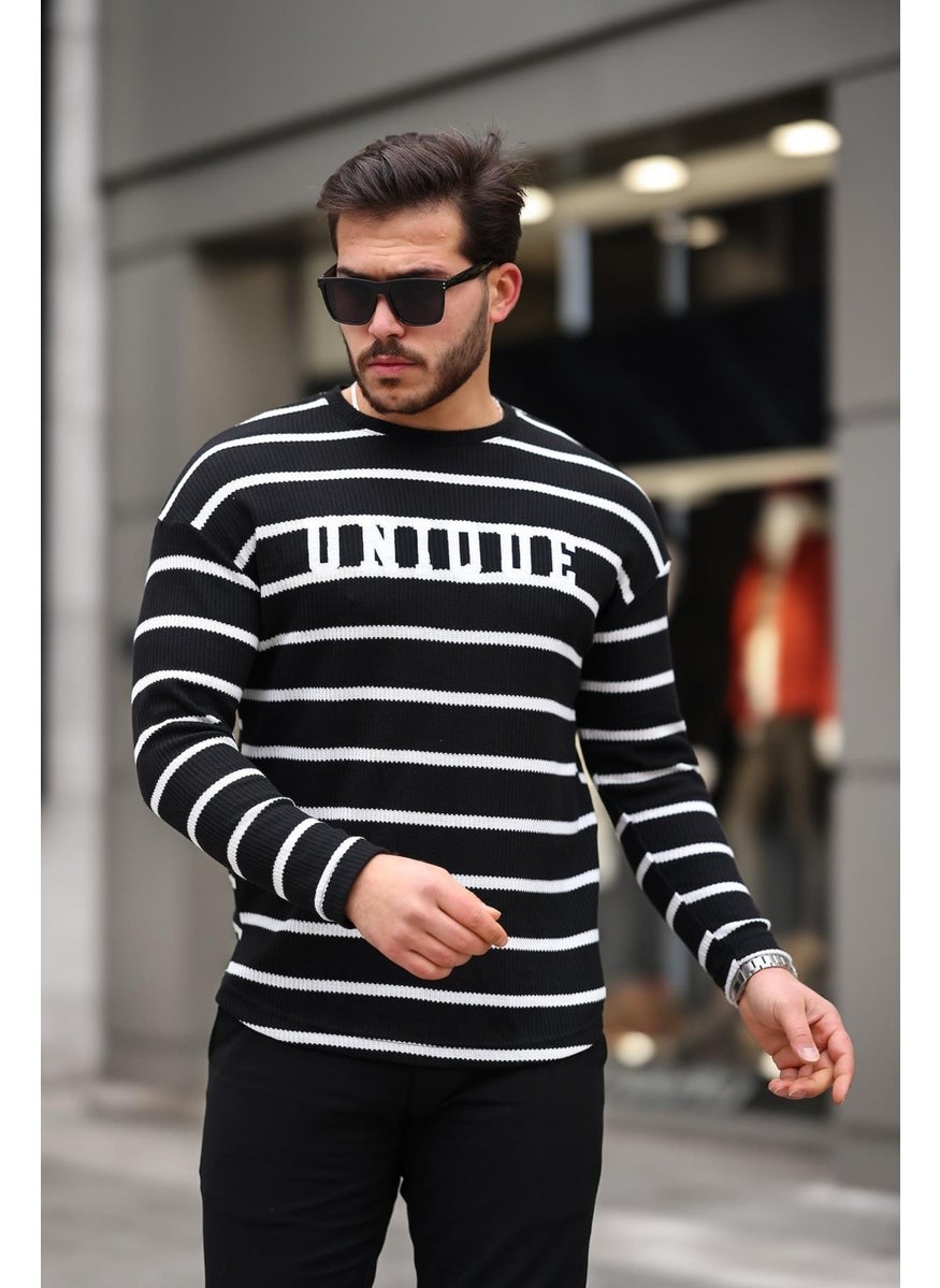 Unique Printed Striped Men's Sweatshirt - Black - pzsku/ZC74AE624C3AAA24AF37EZ/45/_/1741192261/126fad78-754a-47a4-acdb-d297da905d83