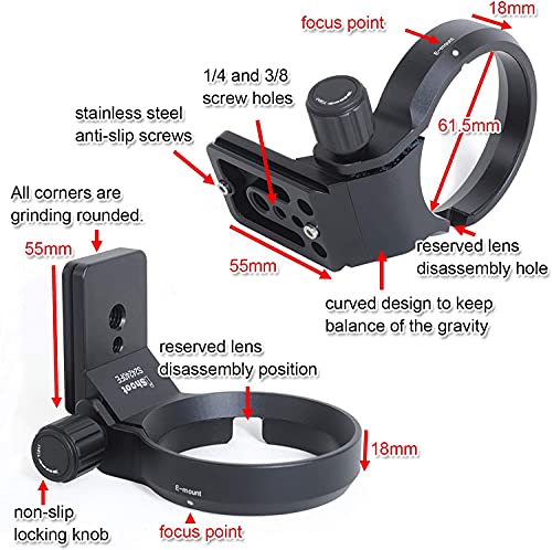 iShoot Lens Collar Tripod Mount Ring Support Bracket Holder for Sony FE 24-240mm f/3.5-6.3 OSS, 24-105mm f/4 G OSS, 16-35mm f/2.8 GM, 24-70mm f/2.8 GM, 35mm f/1.4 ZA, 50mm f/1.4 ZA, 85mm f/1.4 GM - Image 3