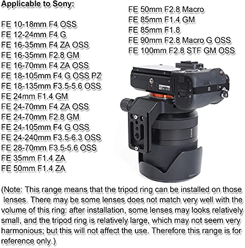 iShoot Lens Collar Tripod Mount Ring Support Bracket Holder for Sony FE 24-240mm f/3.5-6.3 OSS, 24-105mm f/4 G OSS, 16-35mm f/2.8 GM, 24-70mm f/2.8 GM, 35mm f/1.4 ZA, 50mm f/1.4 ZA, 85mm f/1.4 GM - Image 5