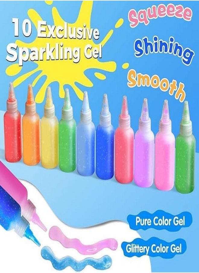 null - Magic Water Elf toy set consists of 6 colors, aqua fairy water gel with 6 animal sponge molds, 3D paint for creative arts and crafts for boys and girls aged 3-8 years - Image 1