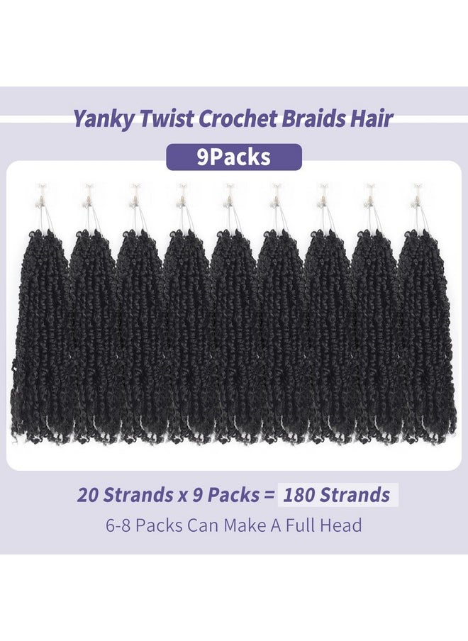 datanala - Datanala Yanky Twists Crochet Braiding Hair 10 Inch 9 Packs Crochet Hair with Curls Micro Spring Twists Crochet Hair Pre-looped Curly Crochet Braids Hair Extensions for Women (1B#, 10inch) - Image 1