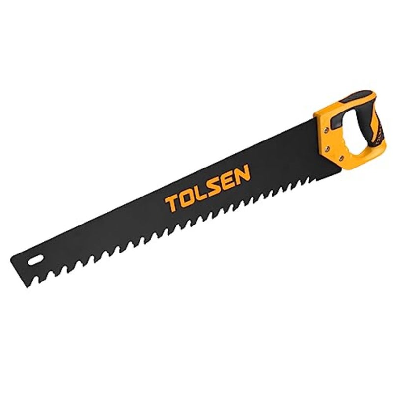 Masonry Hand Saw 28 Inch for Building Renovation Workshop Use, Hardened Steel Blade, Gray, Cuts Aerated Blocks Drywall - Image 1