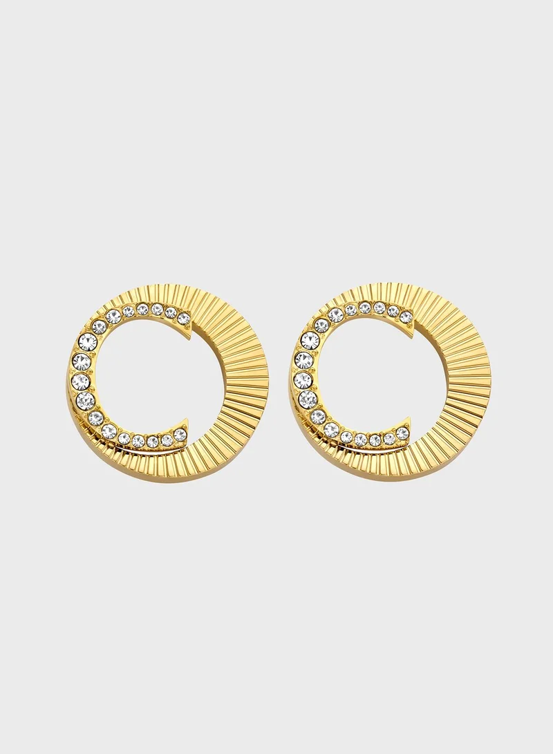 Pleat  Crystals Crystals  Earrings