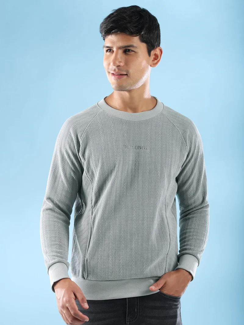 بيونغ سويت شيرت رمادي مقطع مخيط