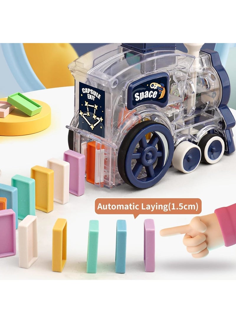 SYOSI Domino Train Toy, 200 Pcs Electric Domino Blocks Set with Airplane Rocket Launcher for Creative Kids Games, Educational Gift for Boys and Girls Ages 3-8 - Image 3