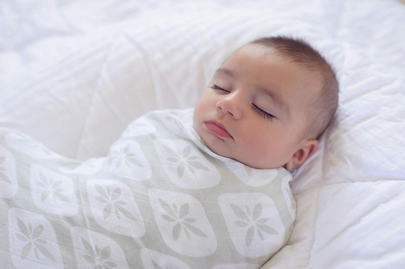 Ziggy Baby بطانيات لف الأطفال من قطن الموسلين كبيرة 3 عبوات باللون الأخضر المريمي والأبيض برسومات يدوية - Image 2