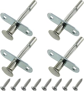 LUORNG LUORNG Plunger Latch  4pcs 0.24x2.36 Inch Spring-Loaded Stainless Steel Plunger Latches with 8pcs Screws Cabinet  - Image 1
