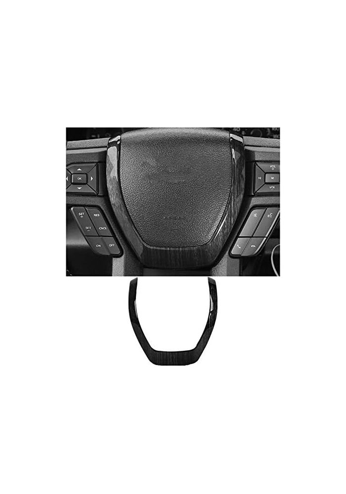 Wivplex Black Wood Grain Steering Wheel Cover Trim for Ford F-150 - Image 3