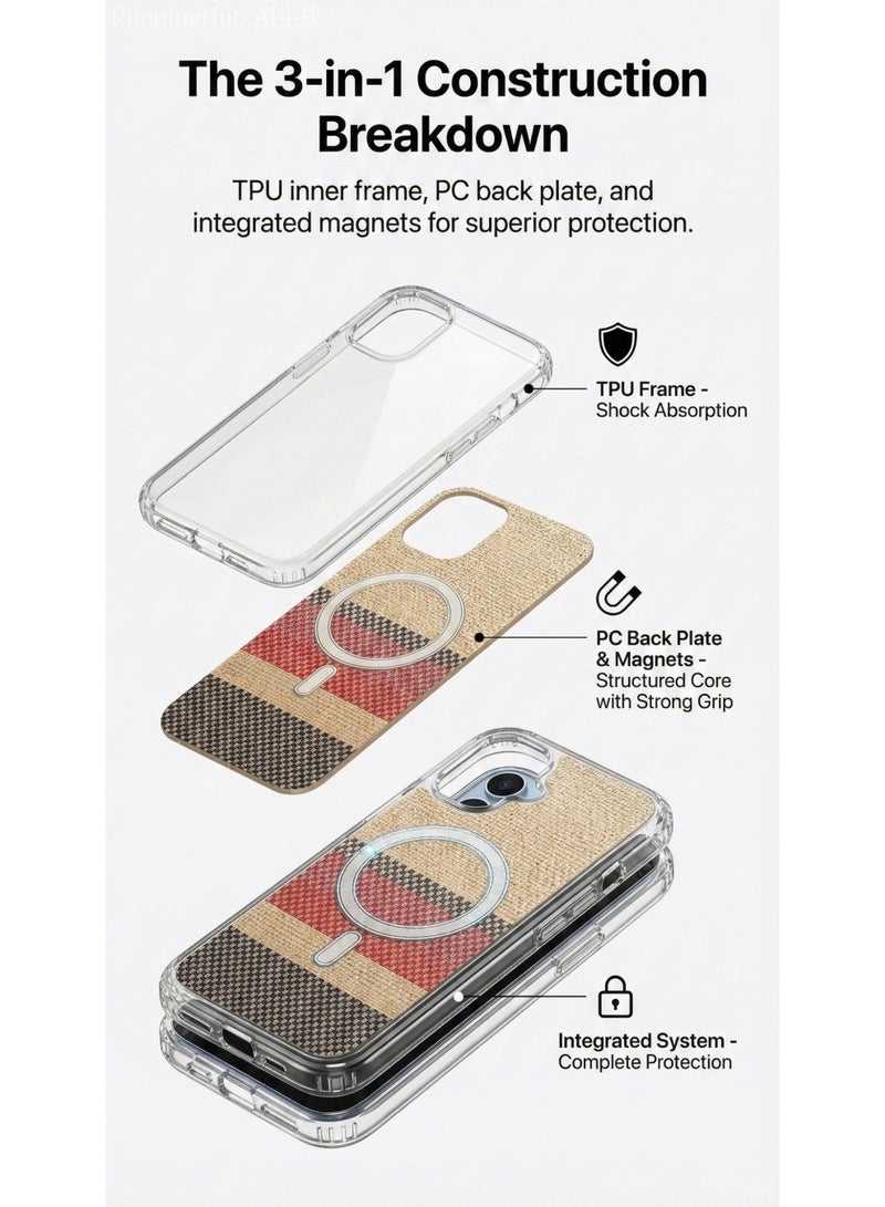 ThangCore Iphone17，3 in 1 TPU + PC Overmolding Magnetic Creative Design Phone Case - Image 3