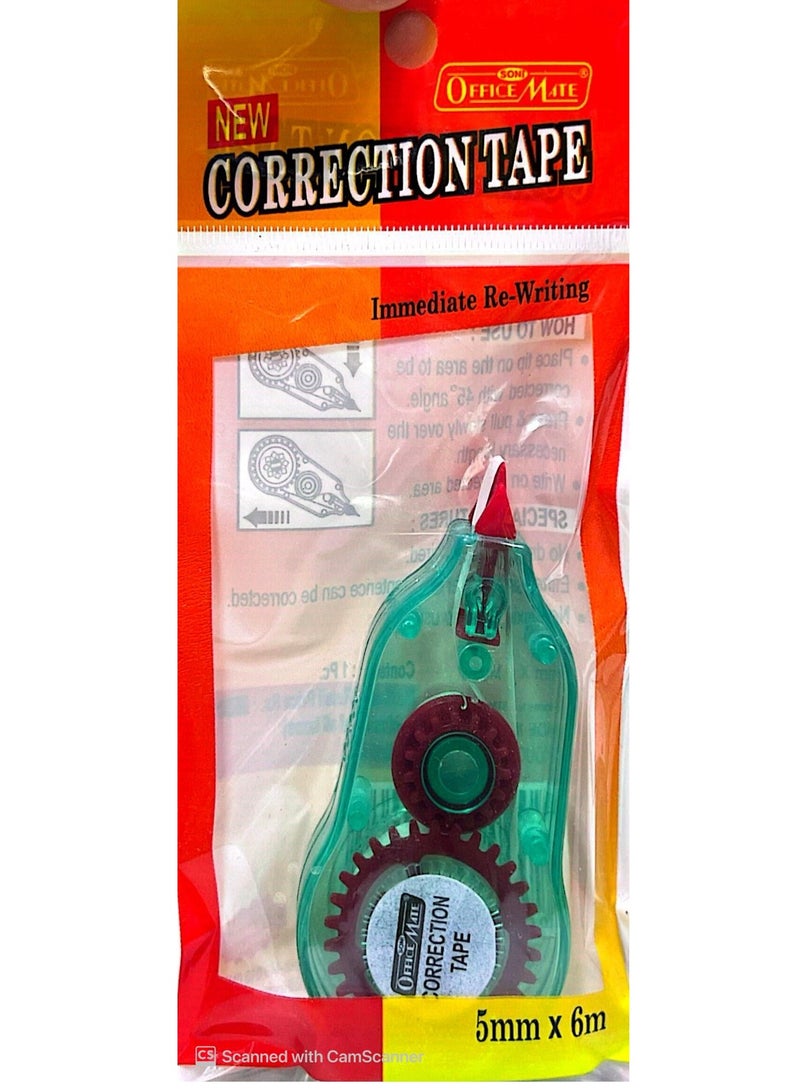 Officemate 2-Pieces Correction Tape 5mmX6mm Assorted Color - Image 2