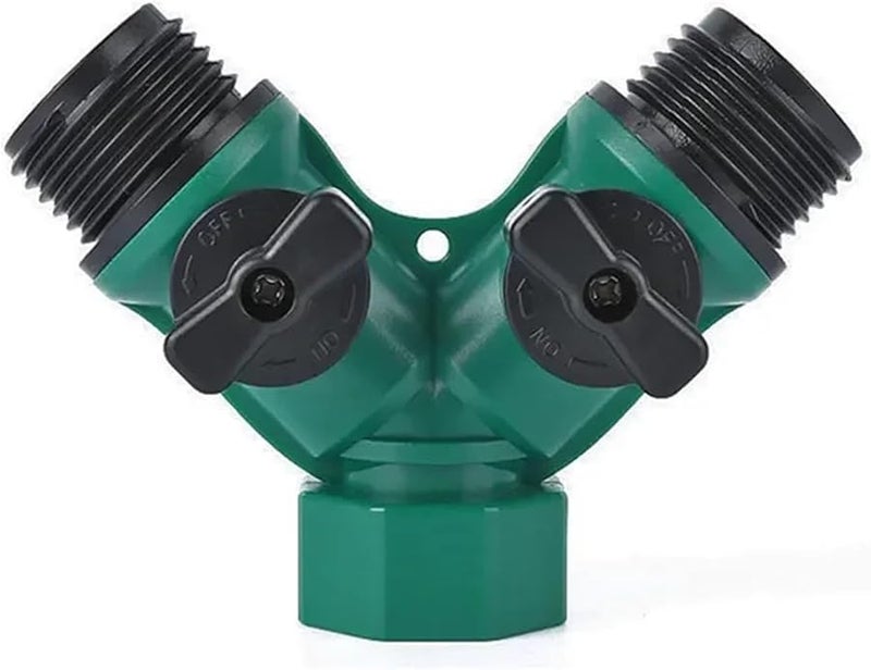 Set A 2 Way Garden Hose Splitter Connector with Shut Off Valve for Faucet Watering and Irrigation - Image 5