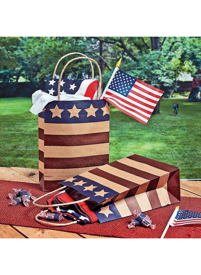 Fun Express American Flag Craft Bags Set Of 12 Vintage Farmhouse Style Fourth Of July Party Supplies - Image 2