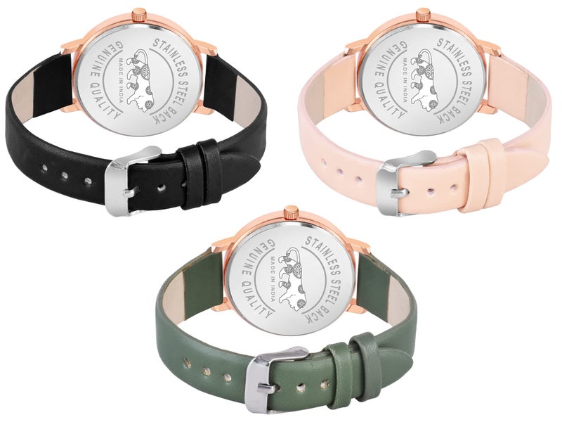 CLOUDWOOD Multicolor Analog Combo Watches for Girls and Women Pack of - 3 (MT391-92-93) (Multicolor 2) - Image 3