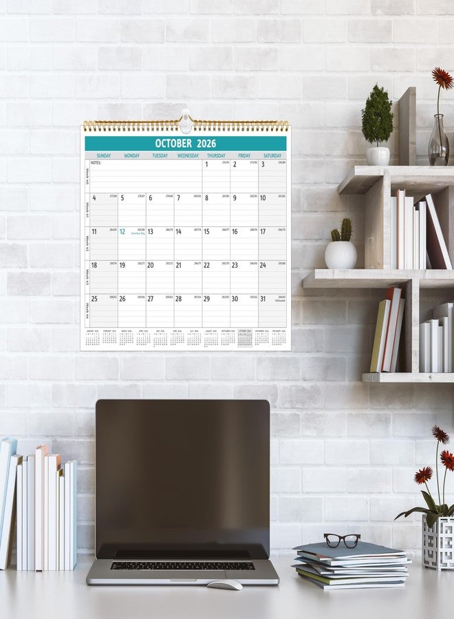 BowCuk 2026 Wall Calendar - 2026 Calendar, Jan 2026 - Dec 2026, 14.57 x 11.42 In, 12 Monthly Calendar 2026 with Thick Paper, Large Ruled Blocks ＆ Notes, Week’s Number, Holidays, Yearly Overview - Image 2
