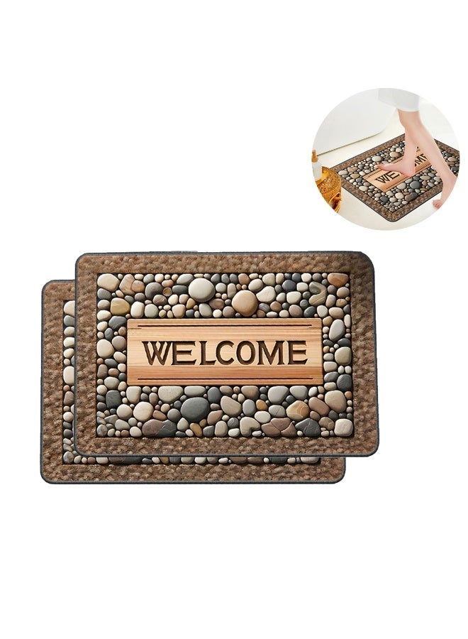 50x80cm Door Mat, Indoor Outdoor Entrance Rug, Non-Slip Water Absorbent Dirt Trapper Floor Mat for Front Door, Entryway, Hallway & Balcony - Image 2