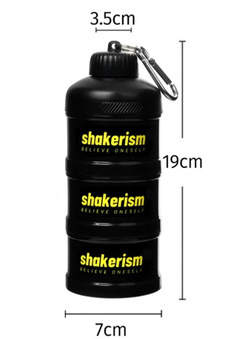 Aikanbo Triple Protein Powder Storage Funnel Travel Protein Powder Container To Go with Carabiner & Reinforced Caps to Stop Spills - Protein & Pre Workout Powder Supplement Funnel for Bottles & Shakers - Image 3