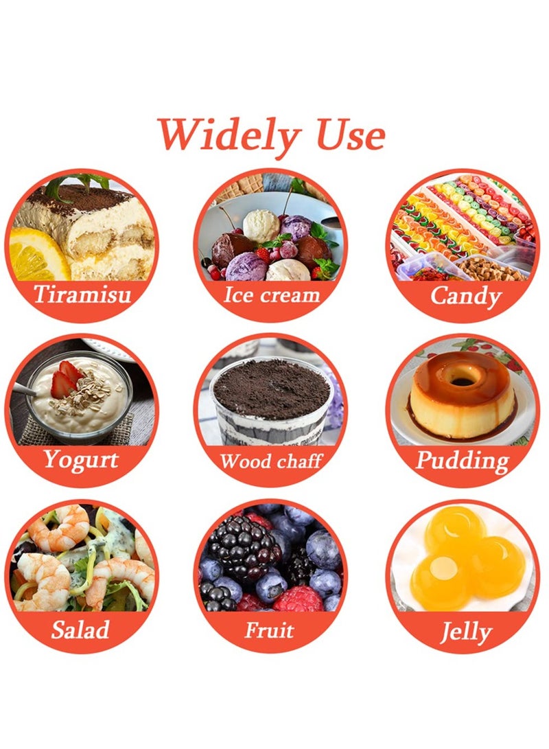 SOLARAE أكواب حلوى بلاستيكية مع أغطية وملاعق، عبوة 50 كوب بلاستيكي مربع صغير شفاف للحلويات والمقبلات والبودينغ والآيس كريم والزبادي والحلويات والموس 3.8 أونصة - Image 2