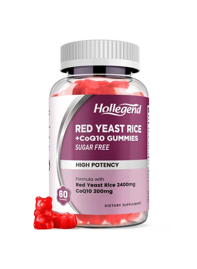 هوليجيند أرز الخميرة الحمراء من هوليجند مع حلوى جيلاتينية من إنزيم كيو 10، خالي من السكر، أرز الخميرة الحمراء العضوي، 2400 ملغ، مكملات غذائية لخفض الكوليسترول، معزز بإنزيم كيو 10 المساعد 200 ملغ لدعم صحة القلب، 60 قرصًا - Image 1