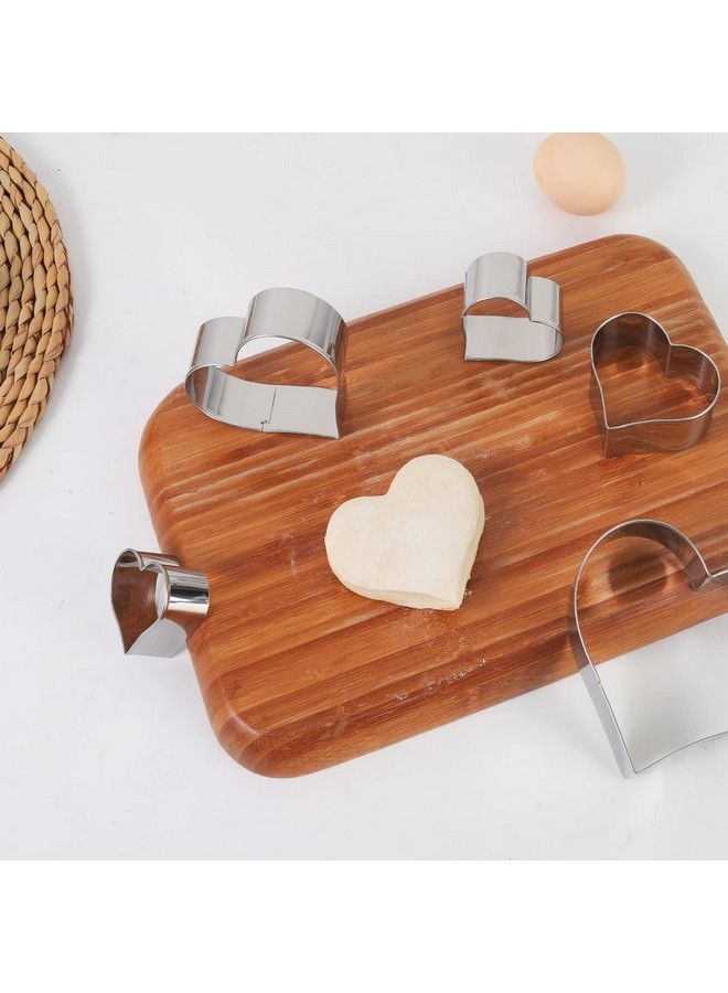 SOSOHOME Heart Cookie Cutter Set 6 Piece 3 4/5" 3 1/5" 2 4/5" 2 3/5" 2 1/5" 1 4/5" Heart Shaped Cookie Cutters Stainless Steel Biscuit Pastry Cutters - Image 4