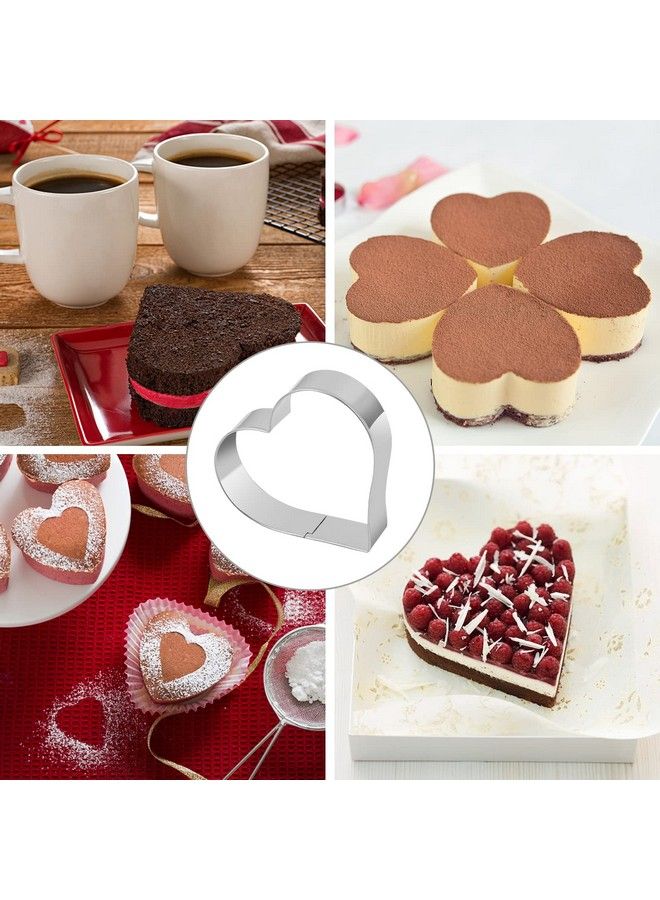 SOSOHOME Heart Cookie Cutter Set 6 Piece 3 4/5" 3 1/5" 2 4/5" 2 3/5" 2 1/5" 1 4/5" Heart Shaped Cookie Cutters Stainless Steel Biscuit Pastry Cutters - Image 3