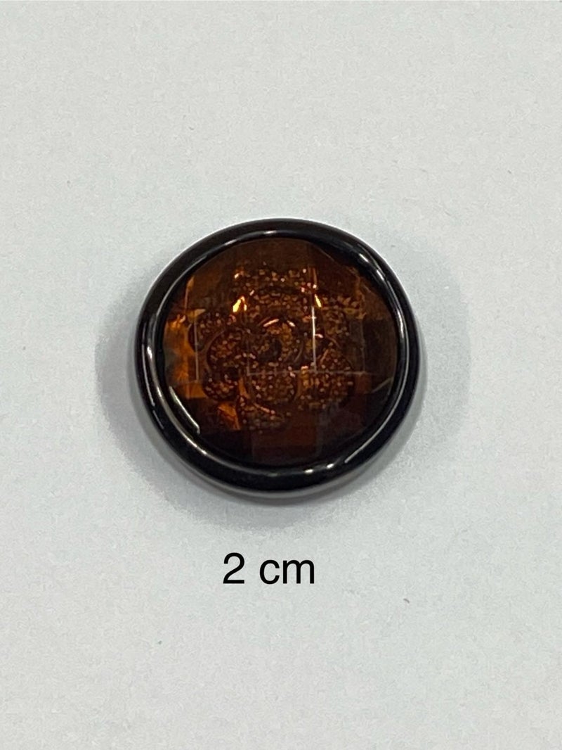 Karan Tuhafiye Karan Haberdashery Jacket and Cufflinks Italian Button Set of 6 Red Brown 2 cm D2002 - Image 3