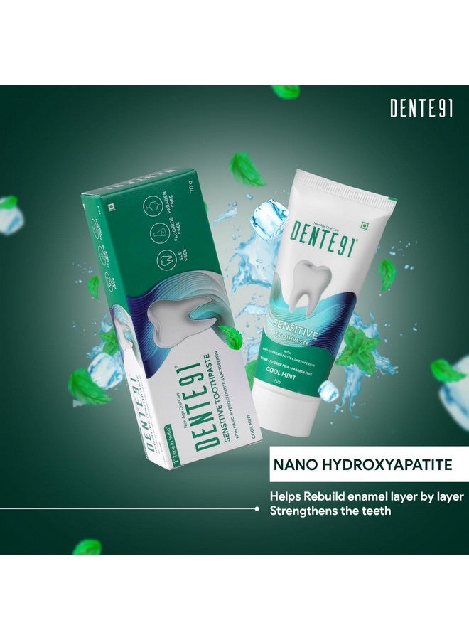 DENTE91 Sensitive Toothpaste, Reduces Hypersensitivity, Strengthens Enamel, Repairs Cavities, Remineralizes Teeth, Sls Free, Fluoride Free, Paraben Free, Pack Of 1, 70Gm  - Image 4