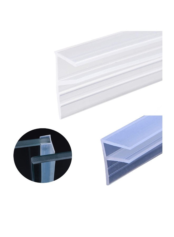 Glass Door Seal Strip, Frameless Glass Shower Door Sweep, Door Bottom Side/Corner Side Seal Strip Seal Rubber, Stop Shower Leaks and Create a Water Barrier, 10mm Thickness, 5M Length (Corner Type) - Image 1