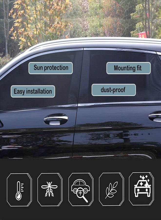 Turcee 4PCS Car Window Shades with Zipper,Breathable Car Window Cover Baby Window Shades for Car,Camping Essentials Side Window Sun Shade for Privacy Protection Fits Most Cars - Image 4