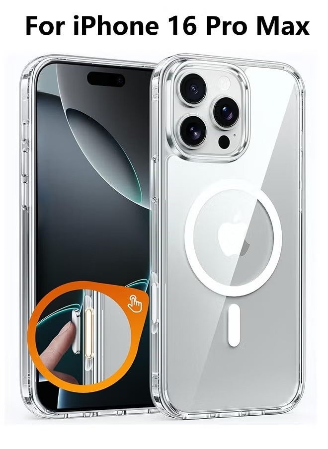 Generic Magnetic for iPhone 16 Pro Max Case: With Camera Control Capture Button, [Compatible with MagSafe] [Top Grade Protection]Drop Protection Anti Yellowing Cell Phone Cover - Rugged Shockproof Transparent Cases(Clear - Camera Control Button)  - Image 1