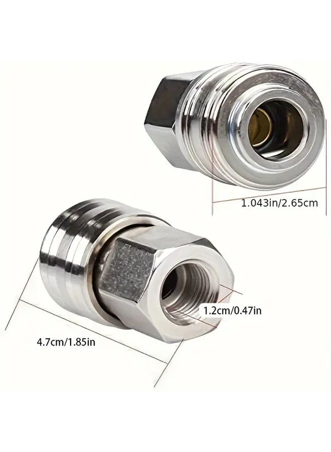10pcs Nickel Metal Air Line Connectors Euro Hose Compressor Fittings Kit Male Female - Image 2