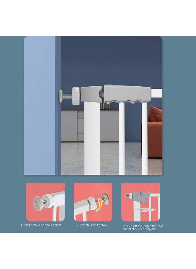 Generic - Auto Close Safety Baby Gate, Extra Wide Child Gate, The Maximum Suitable Width is 146 cm, Including 63cm Extension Rack,for Doorway Hallway And Stair Use,Height 78 cm - Image 1