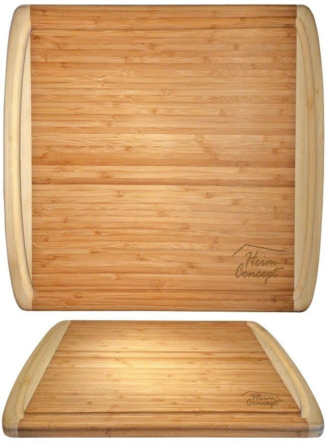 Heim Concept Organic Bamboo Large Cutting Board with End Groove, Beige - Image 4