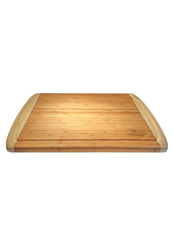 Heim Concept Organic Bamboo Large Cutting Board with End Groove, Beige - Image 3