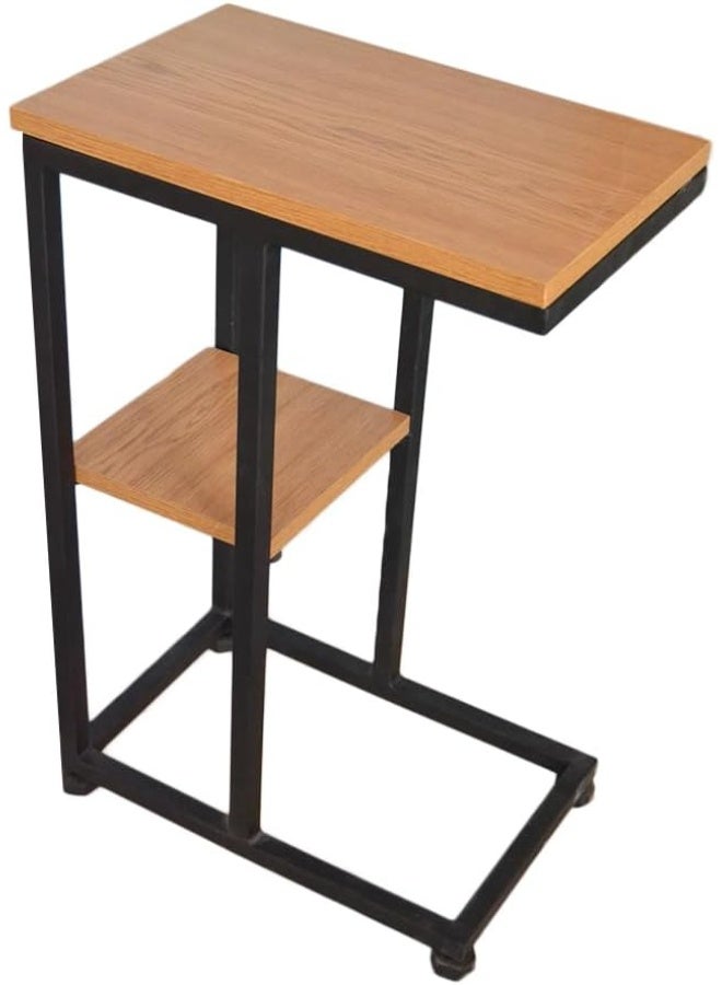 Momentum Metal/Wood Elite Side Table with Two Shelves, 62 cm x 26 cm Size