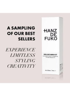 hanz de fuko Hanz de Fuko Deluxe Hair Care Kit - Super Styling Sampler Featuring Claymation, Sponge Wax, Modify Pomade, Scheme Cream - 4 pack, 0.25oz each  - Image 2
