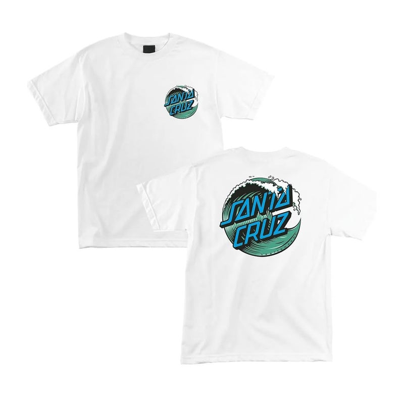 SANTA CRUZ Wave Dot S/S Heavyweight T-Shirt White Lg Mens - Image 5