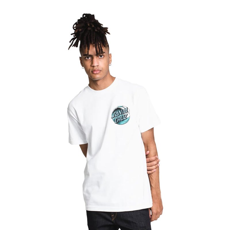SANTA CRUZ Wave Dot S/S Heavyweight T-Shirt White Lg Mens - Image 2