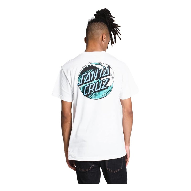 SANTA CRUZ Wave Dot S/S Heavyweight T-Shirt White Lg Mens - Image 1