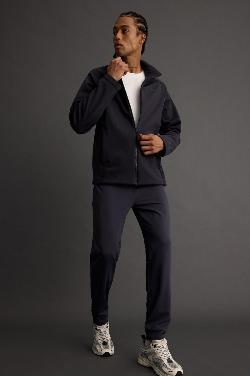 DeFacto Grey Man DeFactoFit Waterproof Slim Fit Zippered Softshell Rain Jacket Casual - Image 2