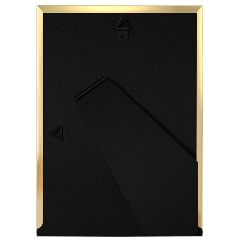 eletecpro 4x6 Enamel Picture Frame with Real Glass Cover  1 Pack Black Photo Frame with Gold Metal Edge  Horizontal and Vertical Display Pictures 4x6 for Tabletop  Bookshelf  Wall Decor - Image 5