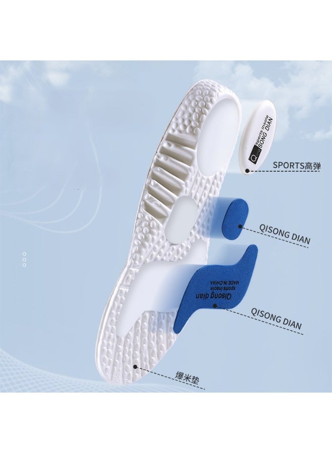 PINKSAMA Highly Elastic, Shock-Absorbing, Sweat-Absorbing, Non-Deodorizing Sports Insole, Comfortable To Wear For A Long Time Without Tiring Your Feet, White - Image 3